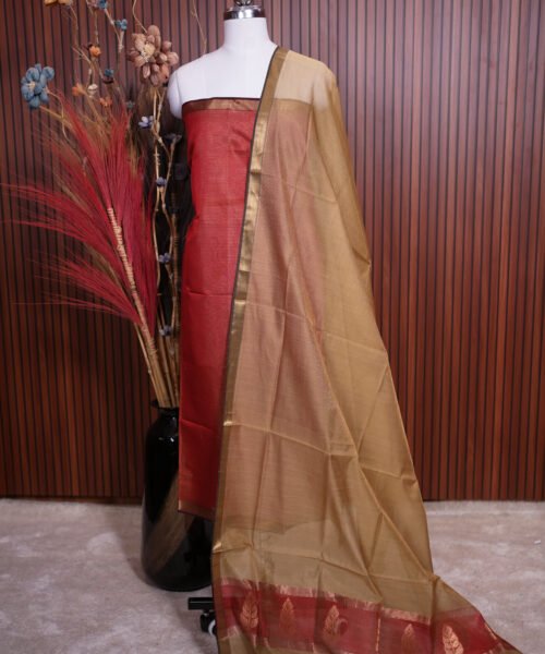 Handloom Maheshwari Silk Cotton Suit Set