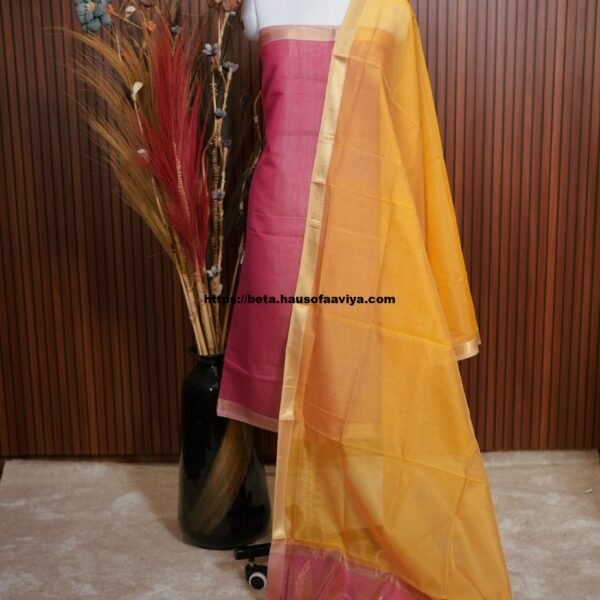 Handloom Maheshwari Silk Cotton Suit Set