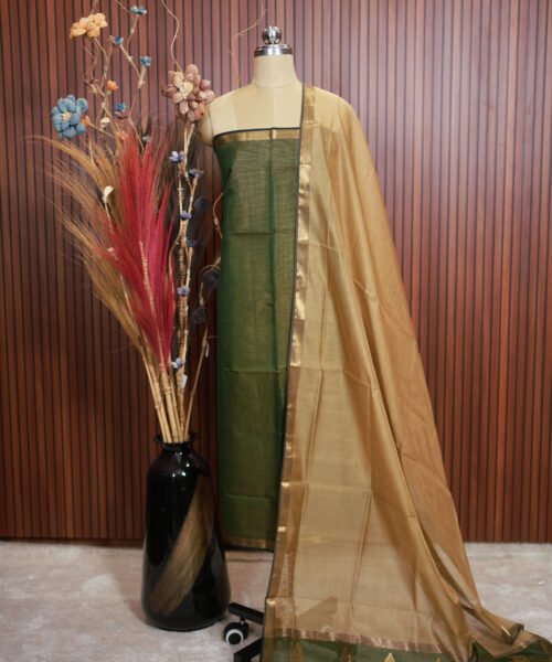 Handloom Maheshwari Silk Cotton Suit Set