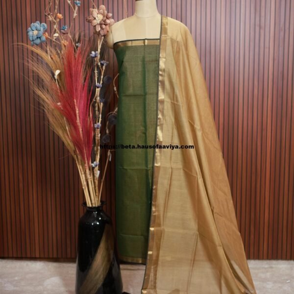 Handloom Maheshwari Silk Cotton Suit Set