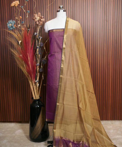 Handloom Maheshwari Silk Cotton Suit Set
