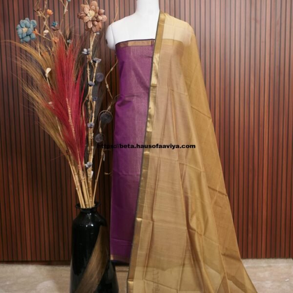 Handloom Maheshwari Silk Cotton Suit Set