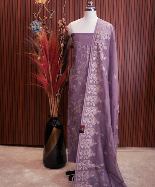 Chanderi Applique Cut Work Suit Set