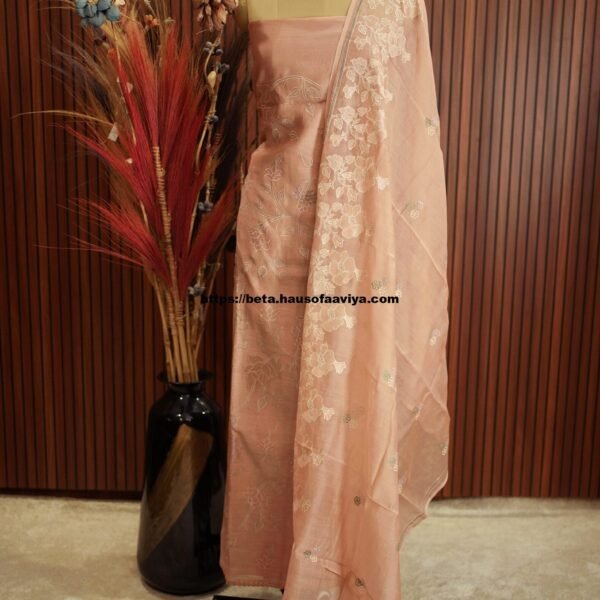 Chanderi Applique Cut Work Suit Set