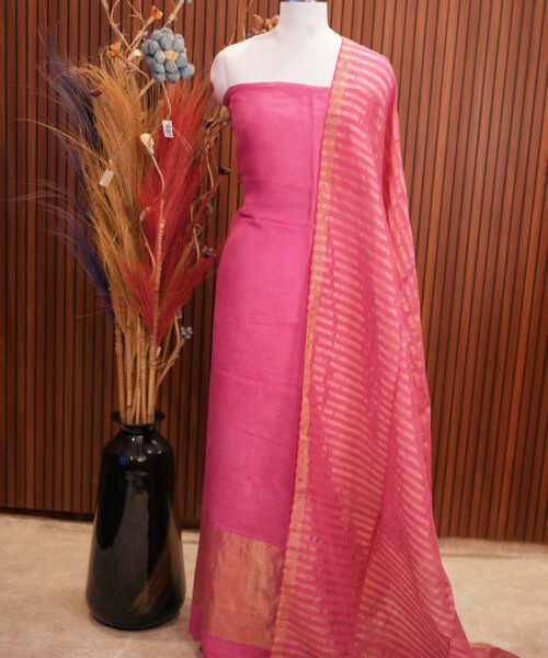 Pure Metallic Linen Salwar Suit