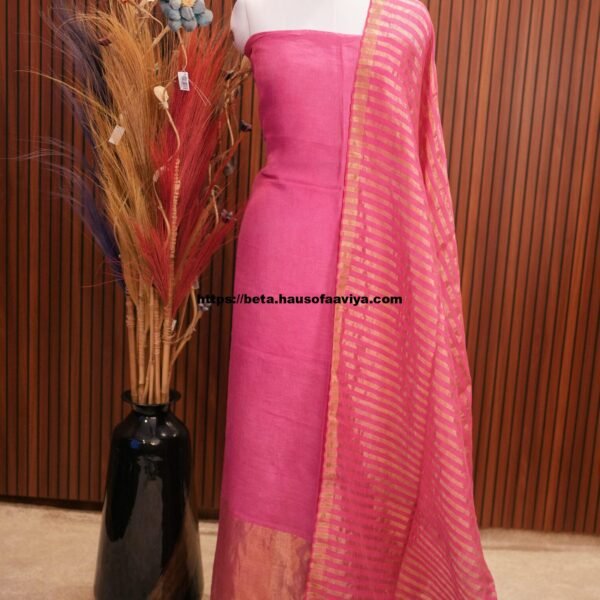 Pure Metallic Linen Salwar Suit