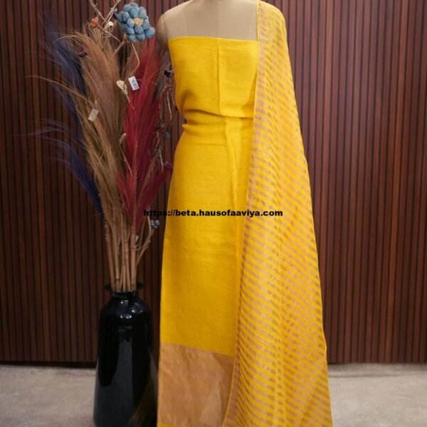 Pure Metallic Linen Salwar Suit