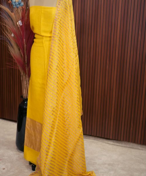 Alternative view of Pure Metallic Linen Salwar Suit