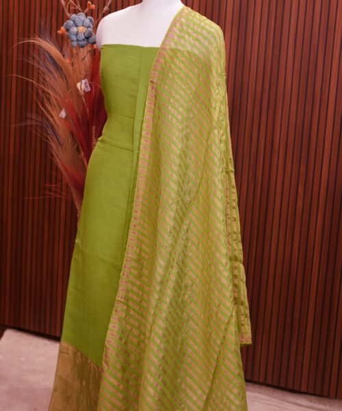 Alternative view of Pure Metallic Linen Salwar Suit