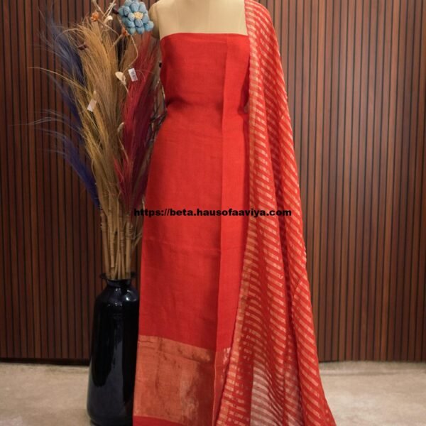Pure Metallic Linen Salwar Suit