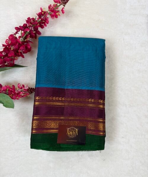 Gadwal Pure Silk Cotton (SICO) Handloom Saree with Contrast Pallu