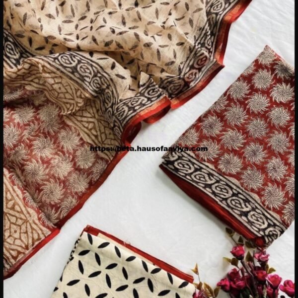 Kota Doriya Hand Block Printed Cotton Suits