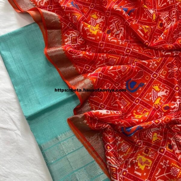 Mangalagiri Handloom Pattu Cotton Dress Set with Digital Print Dupatta