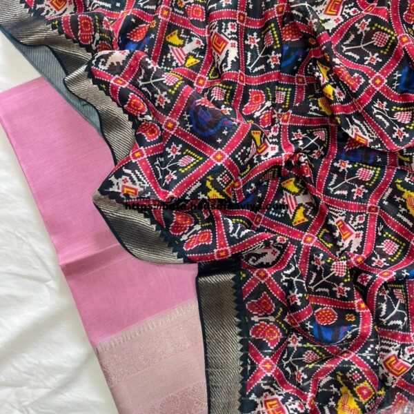 Mangalagiri Handloom Pattu Cotton Dress Set with Digital Print Dupatta