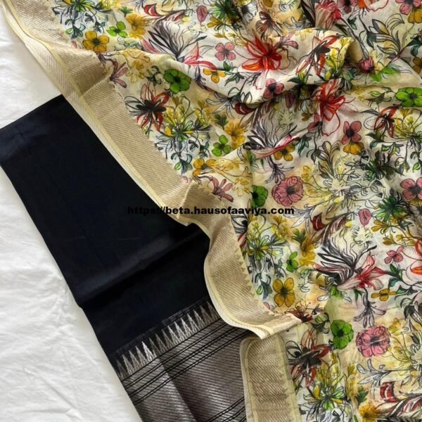 Mangalagiri Handloom Pattu Cotton Dress Set with Digital Print Dupatta