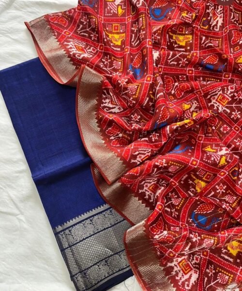 Mangalagiri Handloom Pattu Cotton Dress Set with Digital Print Dupatta