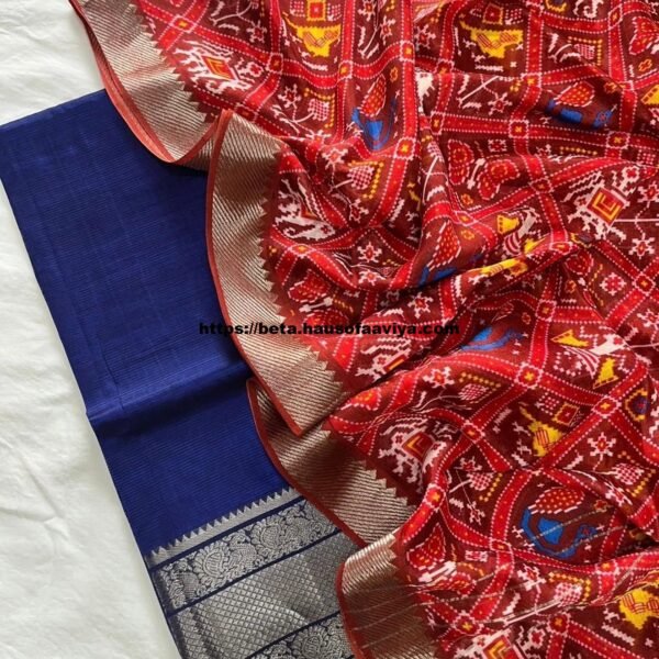 Mangalagiri Handloom Pattu Cotton Dress Set with Digital Print Dupatta