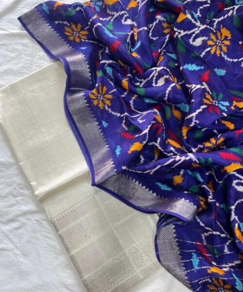 Mangalagiri Handloom Pattu Cotton Dress Set with Digital Print Dupatta