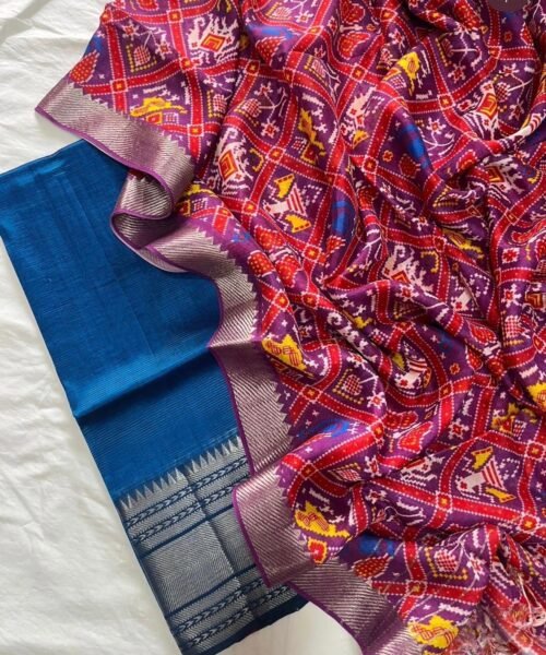 Mangalagiri Handloom Pattu Cotton Dress Set with Digital Print Dupatta