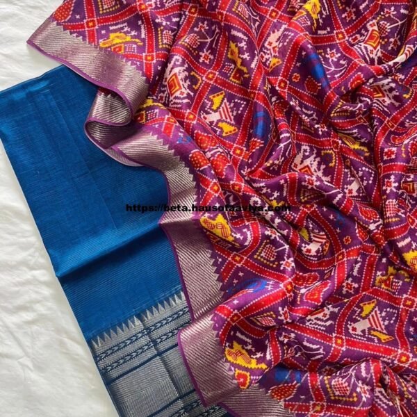 Mangalagiri Handloom Pattu Cotton Dress Set with Digital Print Dupatta
