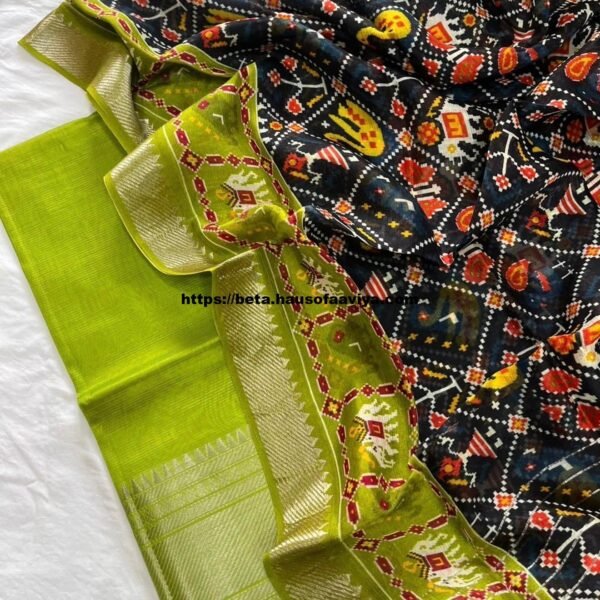Mangalagiri Handloom Pattu Cotton Dress Set with Digital Print Dupatta