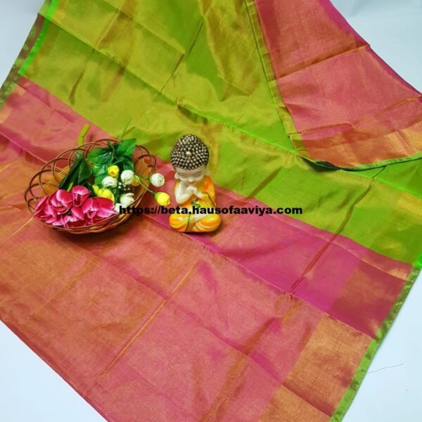 Pure Uppada Tissue Silk Handloom Saree with Contrast Pallu