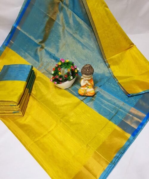 Pure Uppada Tissue Silk Handloom Saree with Contrast Pallu
