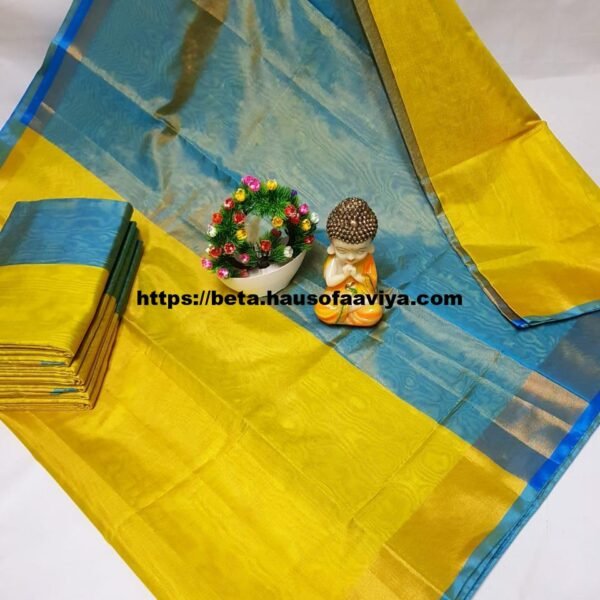 Pure Uppada Tissue Silk Handloom Saree with Contrast Pallu