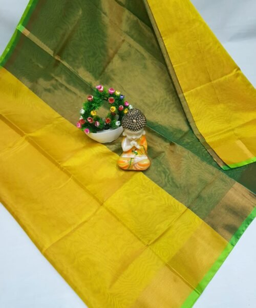 Pure Uppada Tissue Silk Handloom Saree with Contrast Pallu