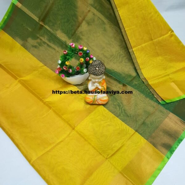 Pure Uppada Tissue Silk Handloom Saree with Contrast Pallu