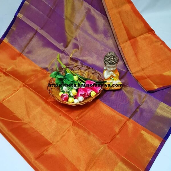 Pure Uppada Tissue Silk Handloom Saree with Contrast Pallu