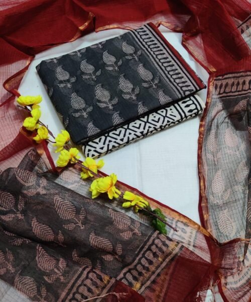 Kota Doriya Hand Block Printed Cotton Suits