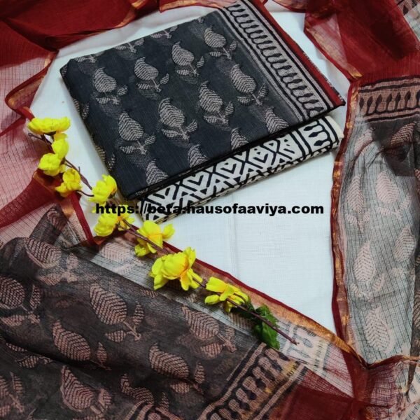 Kota Doriya Hand Block Printed Cotton Suits